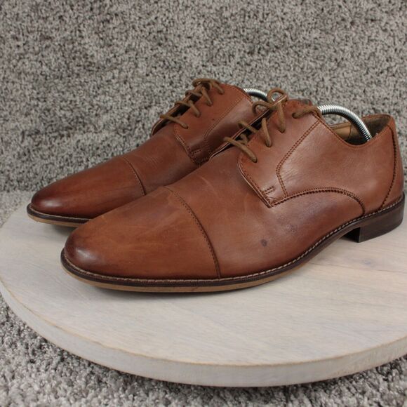 Florsheim Oxford Dress Shoes Mens 10.5D Brown Leather Cap Toe Classic - Picture 2 of 12